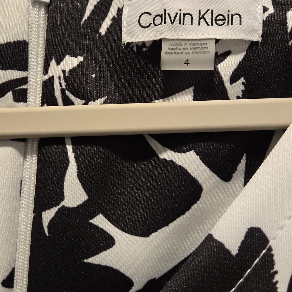 Calvin Klein Black and White Midi Dress - Picture 6 of 9